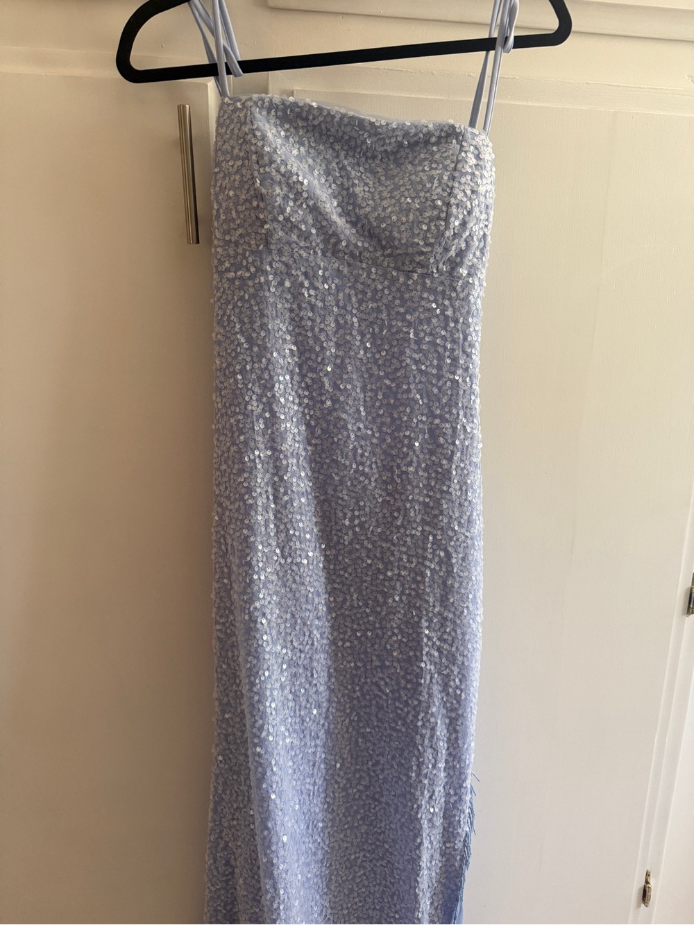 Morgan & Co. Strapless Sequin Gown long dress Light Blue (prom or wedding guest)